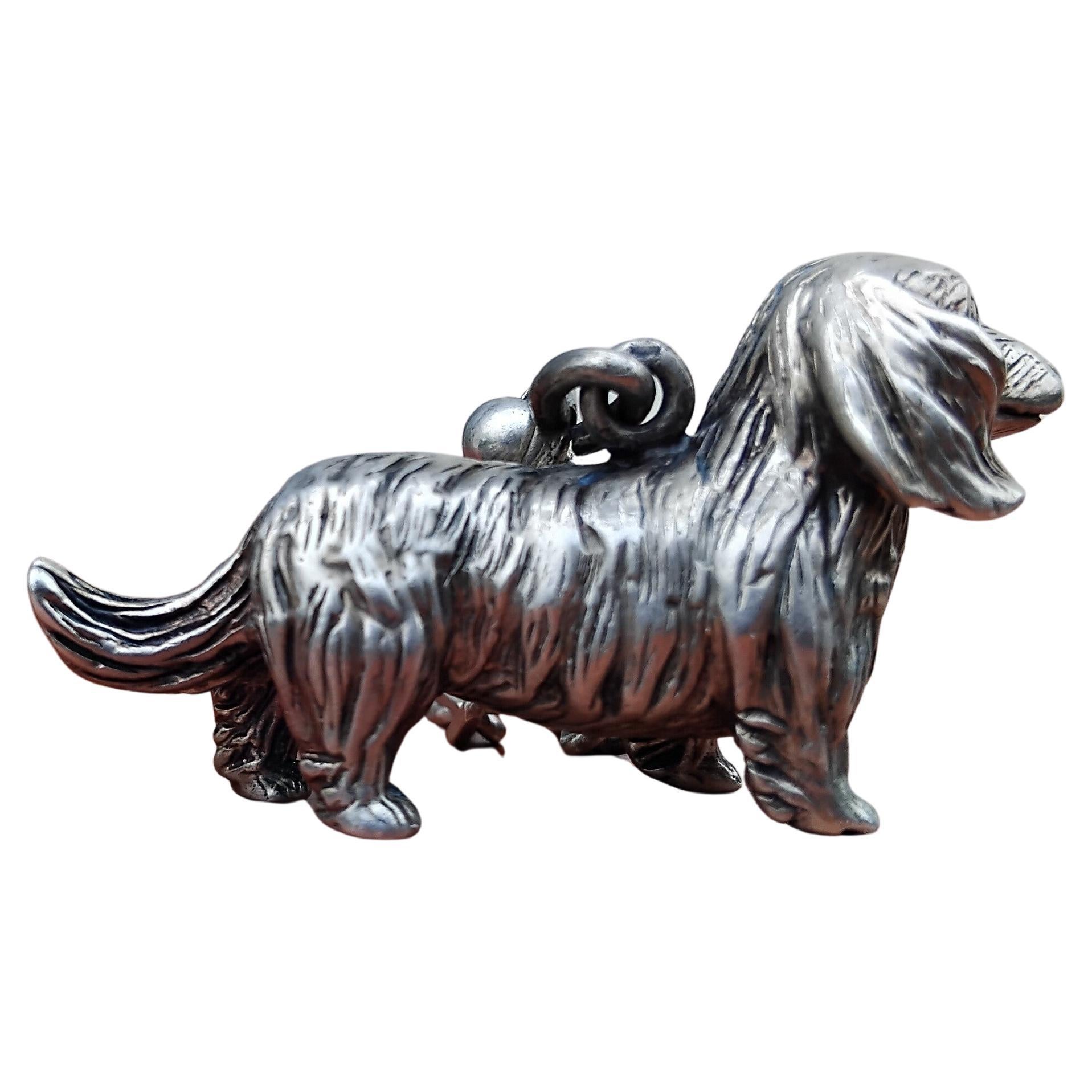 Hermès Silver Keychain Key Holder Dachshund Dog Shaped For Sale 9