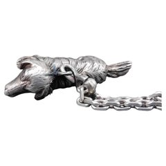 Hermès Silber Schlüsselanhänger Schlüsselhalter Dackel Hund geformt