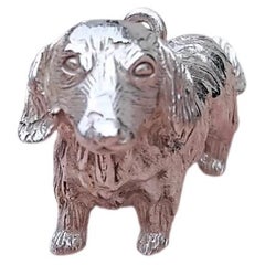 Hermès Silver Keychain Key Holder Dachshund Dog Shaped