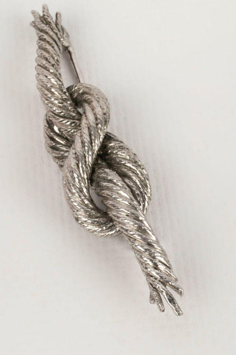 Hermès Silver Knot of Eight in Rope Brooch In Excellent Condition In SAINT-OUEN-SUR-SEINE, FR