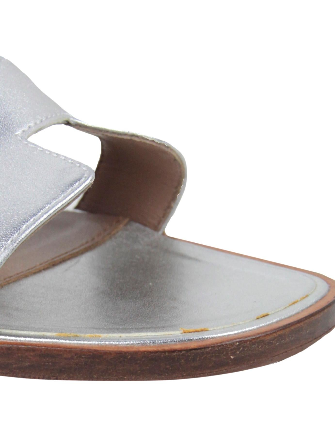 silver leather sandals