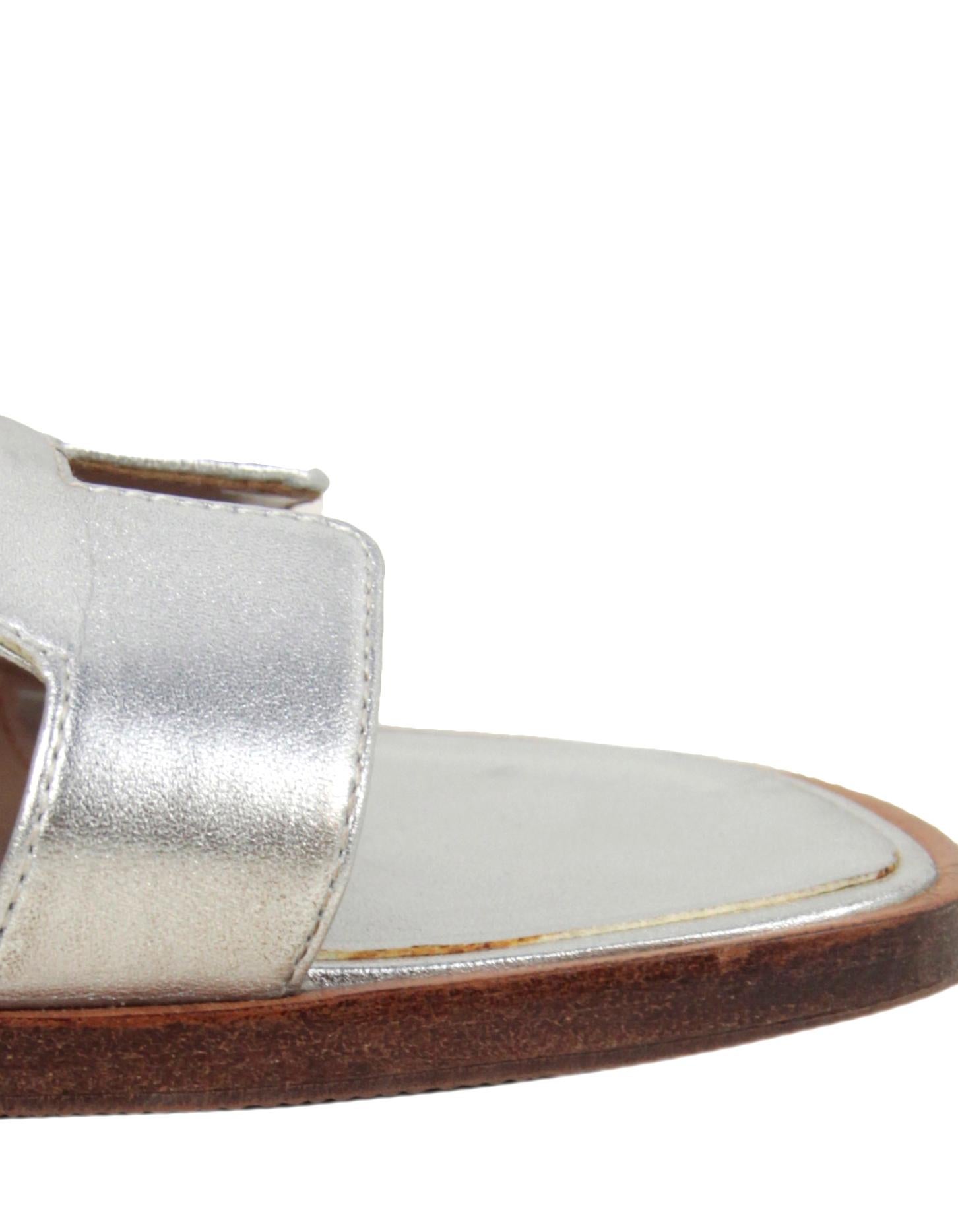 silver leather sandals