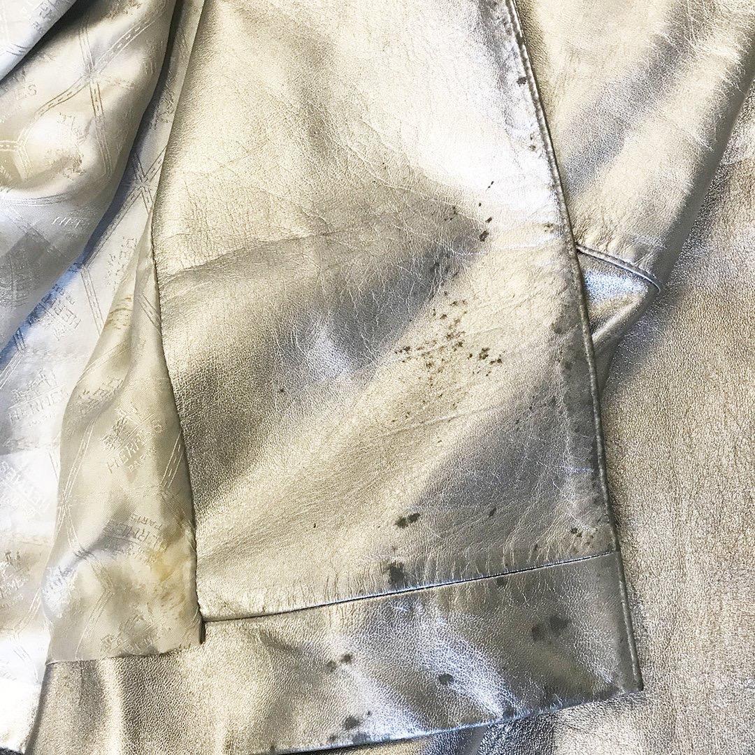 Hermès Silver Leather Trench 1