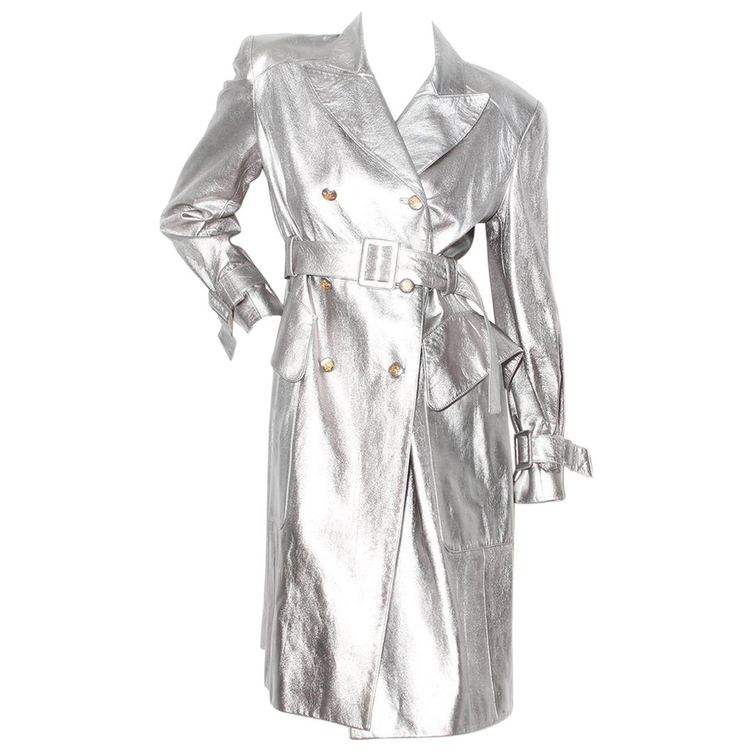 Hermès Silver Leather Trench
