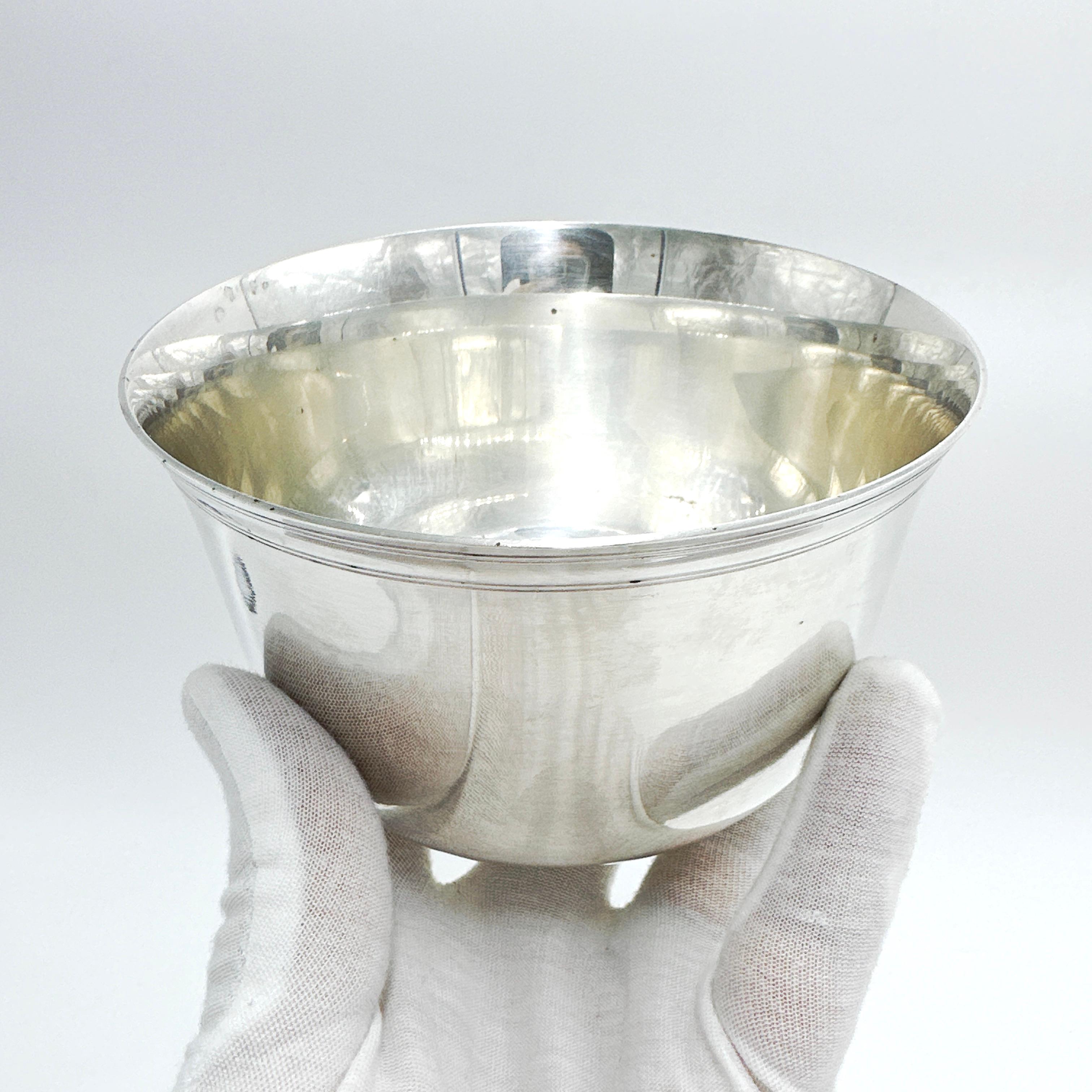 French Hermes Silver Metal Bowl, 1980s For Sale