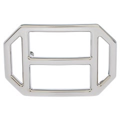 Hermes Silver Metal Tone H Hexagonal Buckle