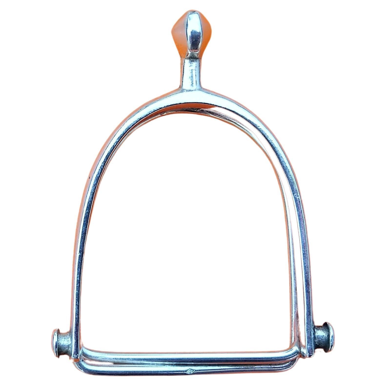 Hermès Fermasoldi d'argento Gaetan de Percin Sperone a forma di cavallo Texas