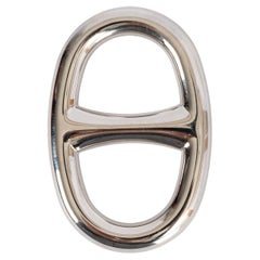 HERMES silver palladium CHAINE D'ANCRE 90 SCARF RING