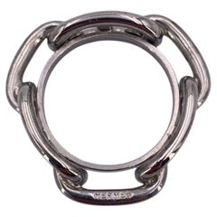 Hermes Silver Palladium Plated Metal Chaine d'Ancre Scarf 90 Ring