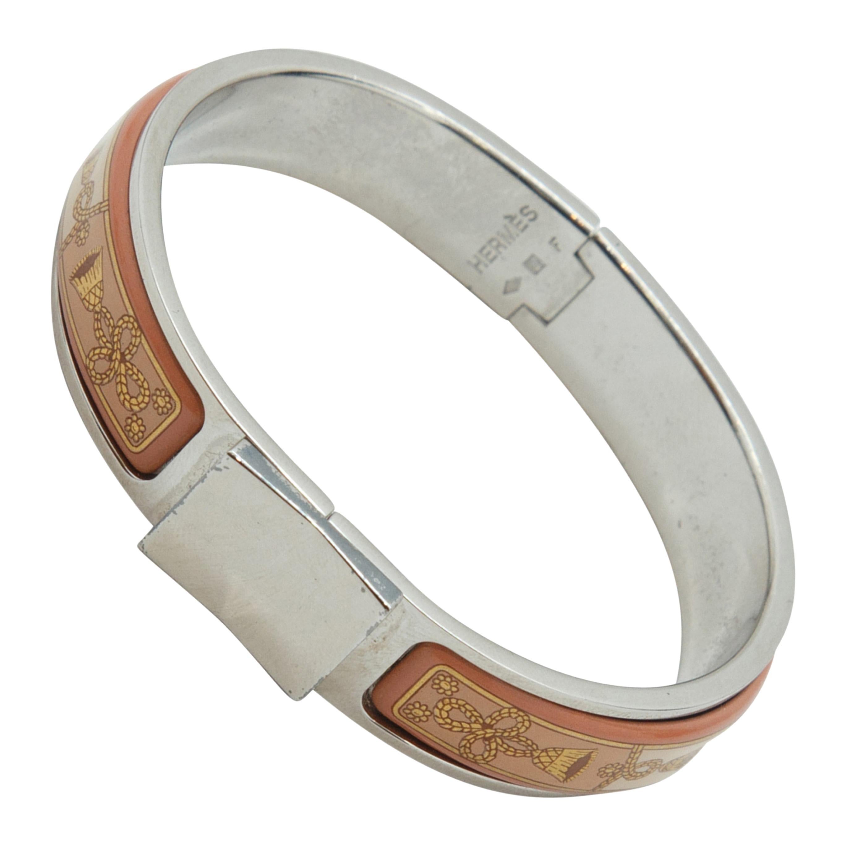 Hermes Silver & Pink Clic Clac Bracelet