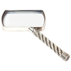 Hermès Silver Plate Desk Magnifier Vintage Desk Accessory