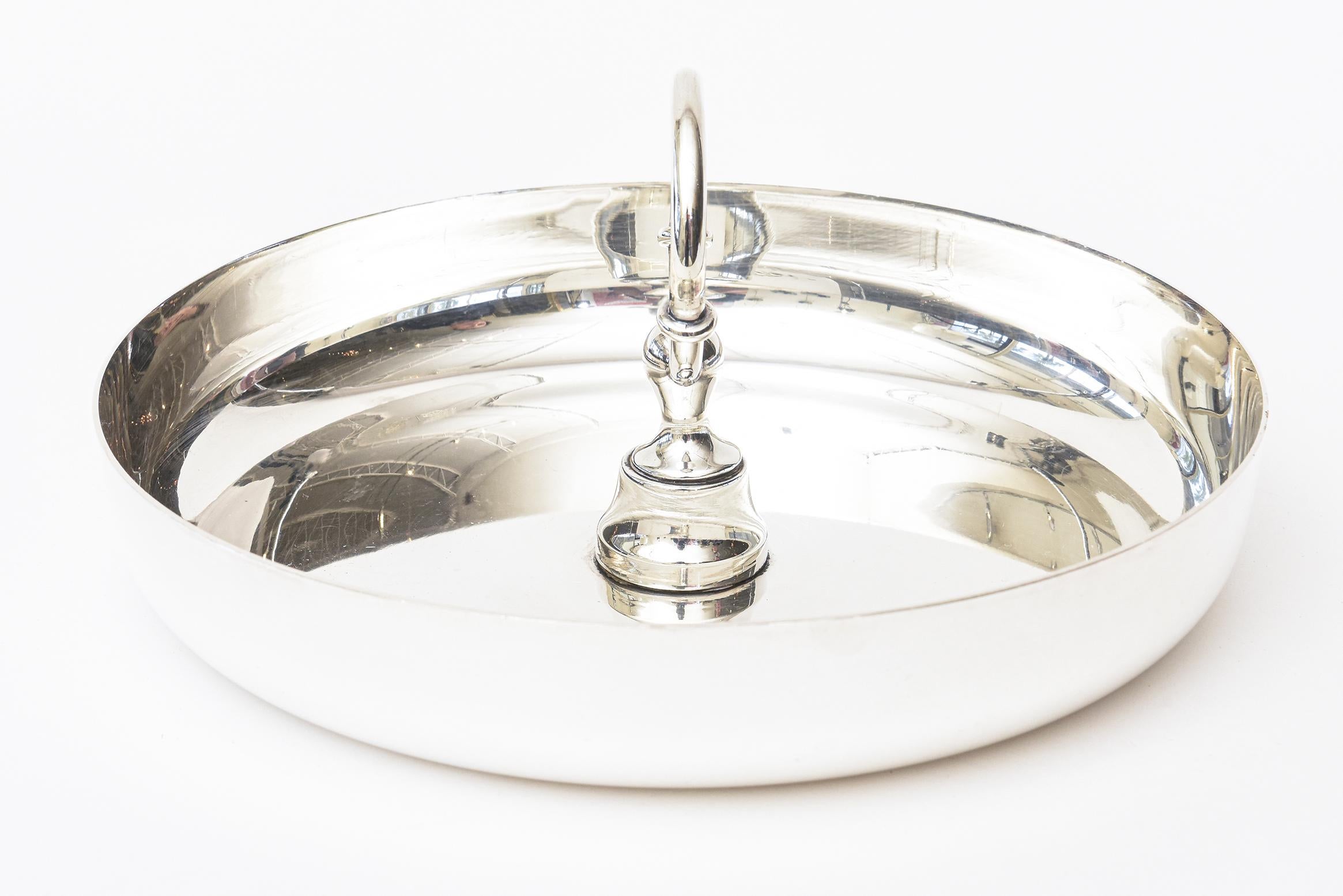 Hermès Vintage Silver Plate Double Bridle Post Tray, Bowl And Barware In Good Condition For Sale In North Miami, FL