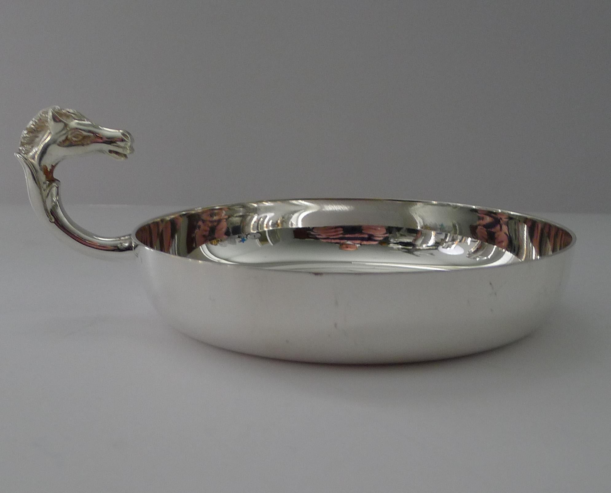 Hermes Silver Plate  Horse Vide Poche / Large Tastevin c.1960 For Sale 3