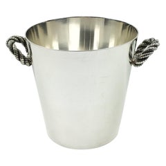 Vintage Hermes Silver Plate Nautical Ice Bucket Wine Cooler