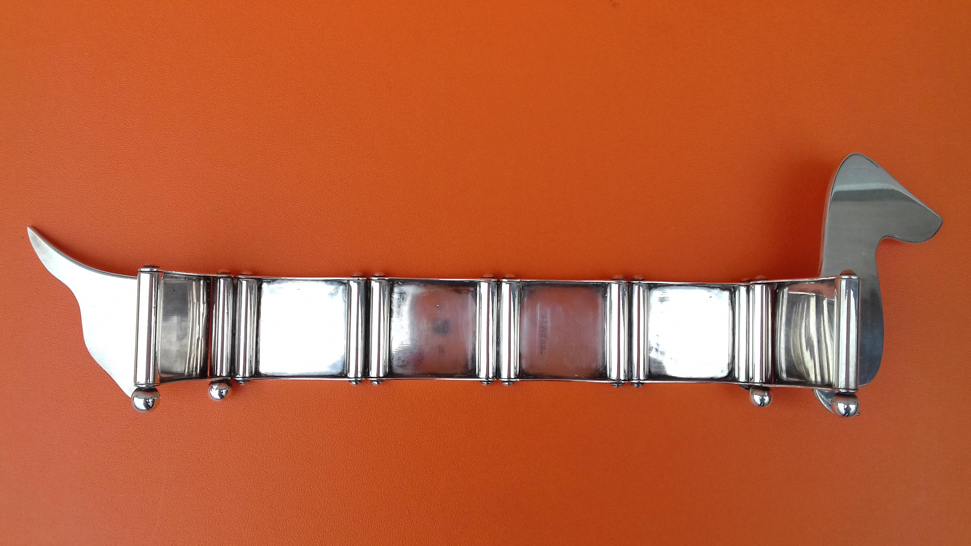 Hermès Silver Plated Dachshund Shaped Photos Frame Holder Vintage RARE 2