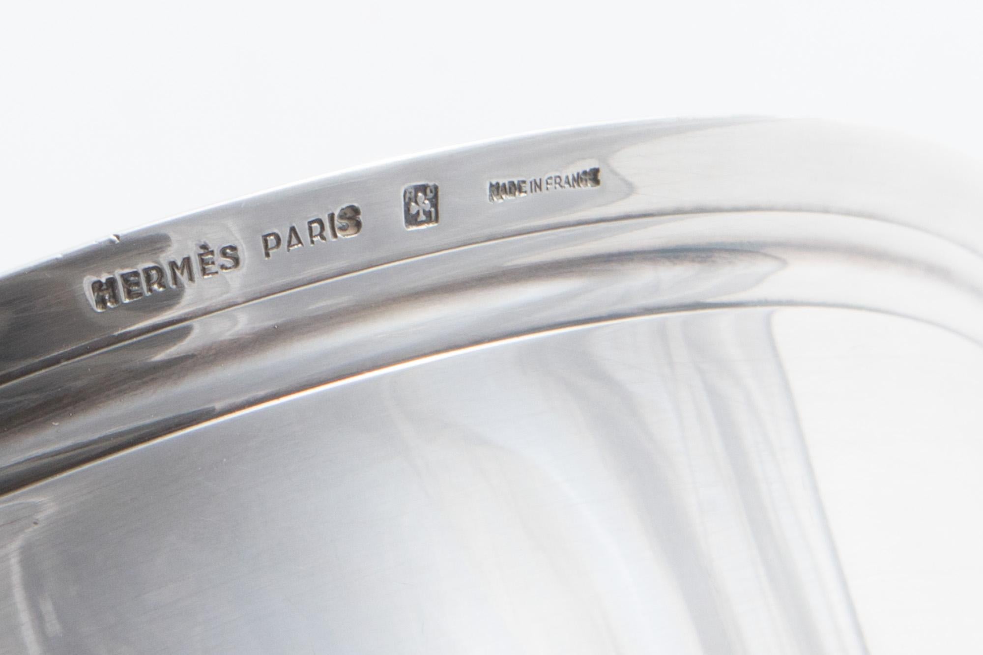  Hermes Silver Plated Table Decorative Bowl In Excellent Condition In Paris, FR