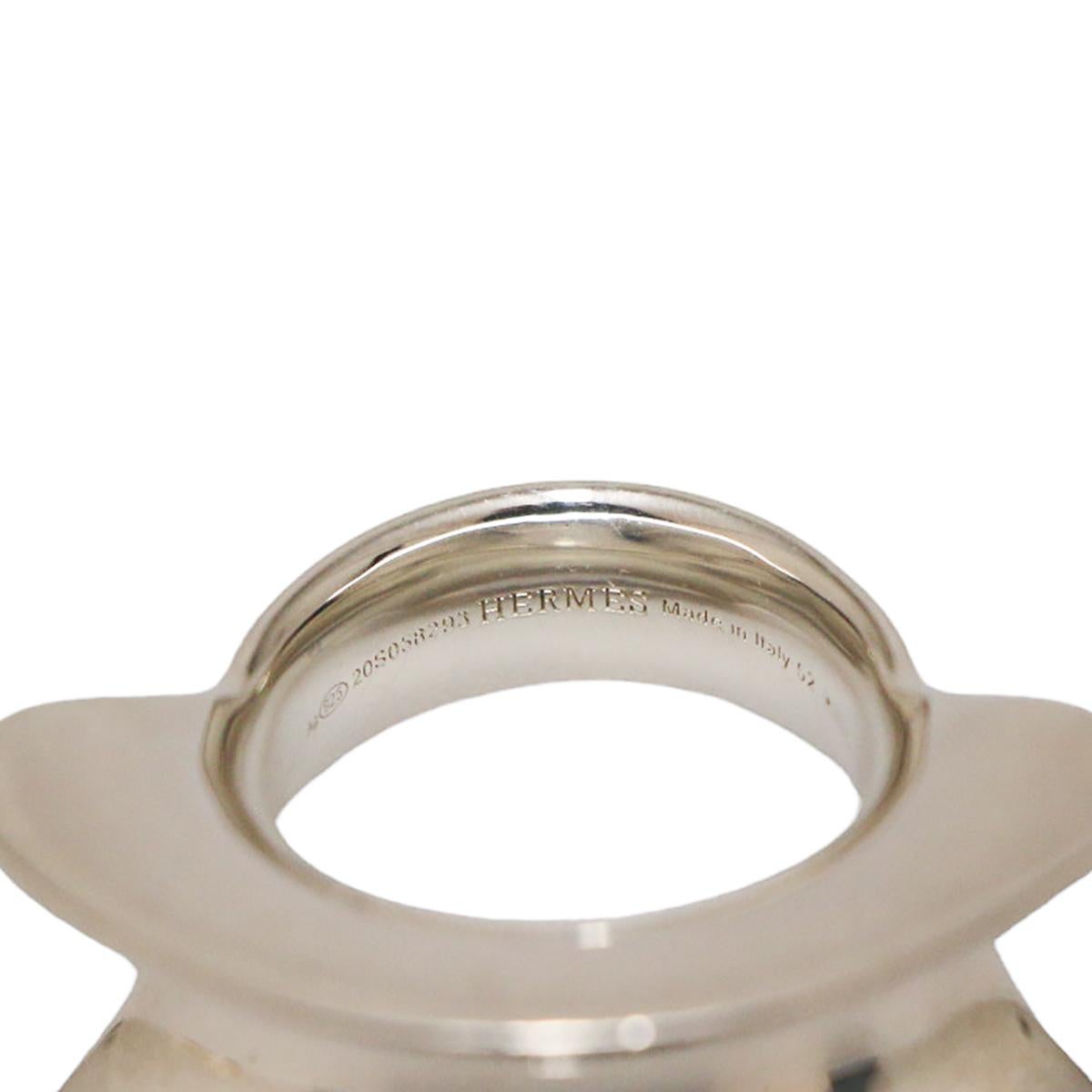 Hermès silver ring In Good Condition In Paris, FR