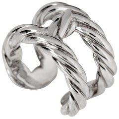 Hermès Silver Rope H Ring size 6.25