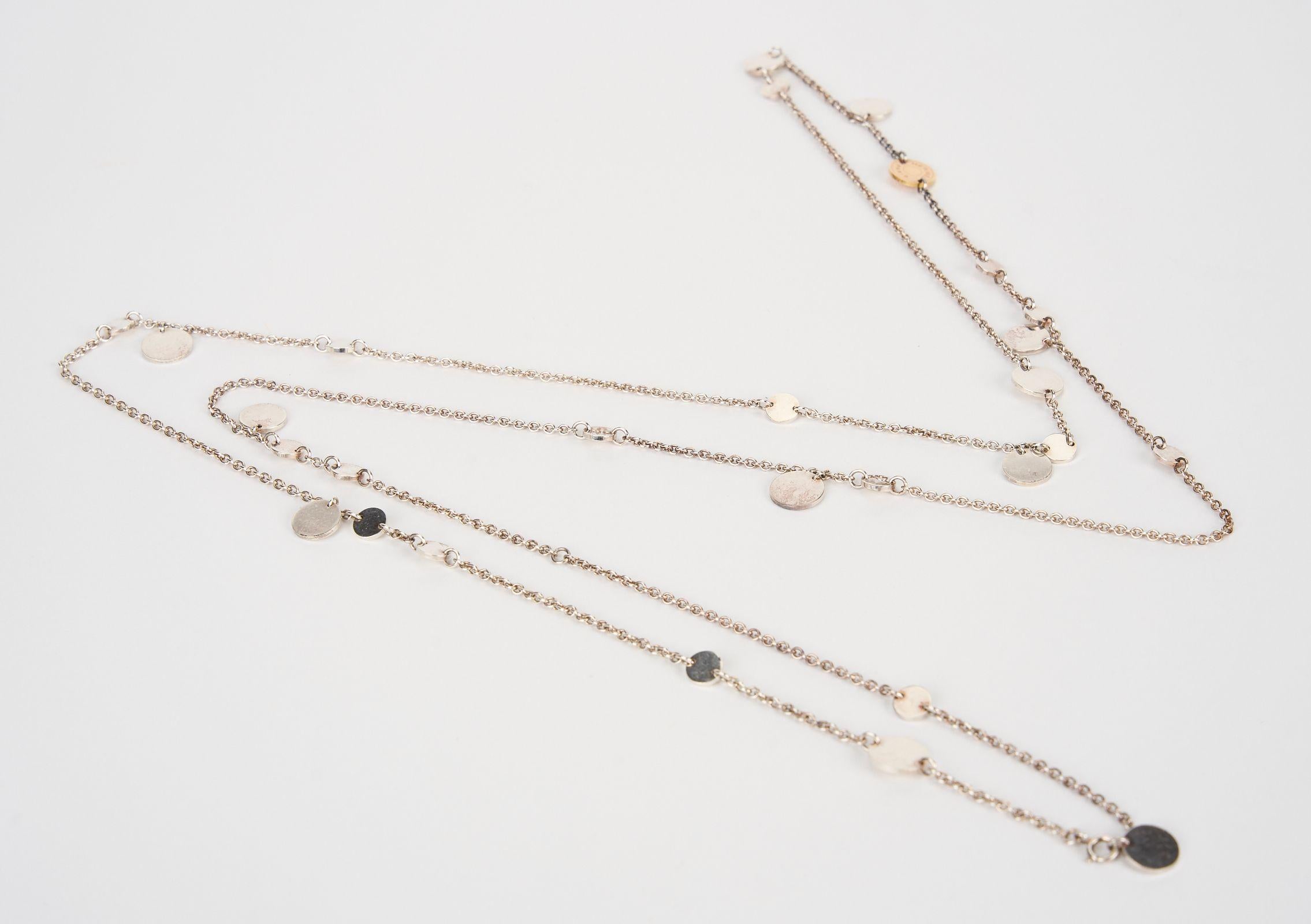 Sautoir Hermès en argent et or rose Excellent état - En vente à West Hollywood, CA