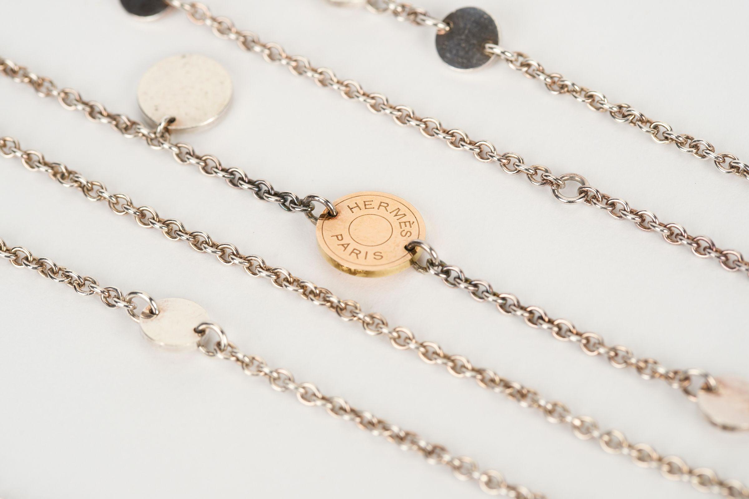 Sautoir Hermès en argent et or rose Pour femmes en vente