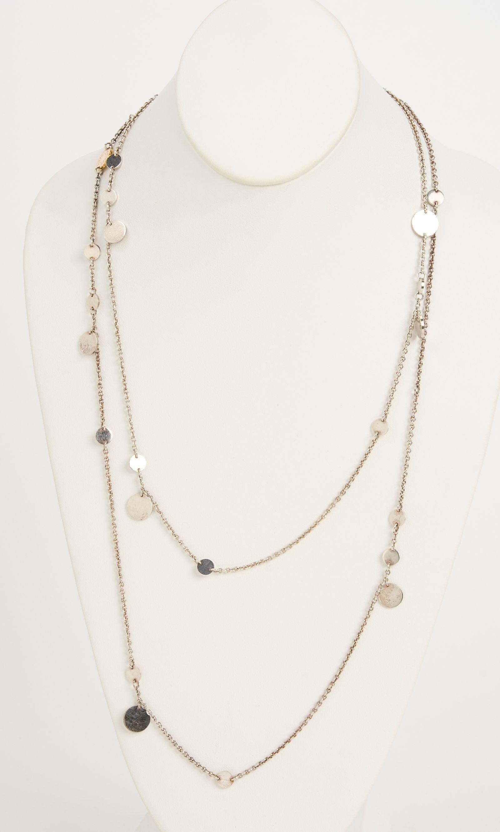 Sautoir Hermès en argent et or rose en vente 1