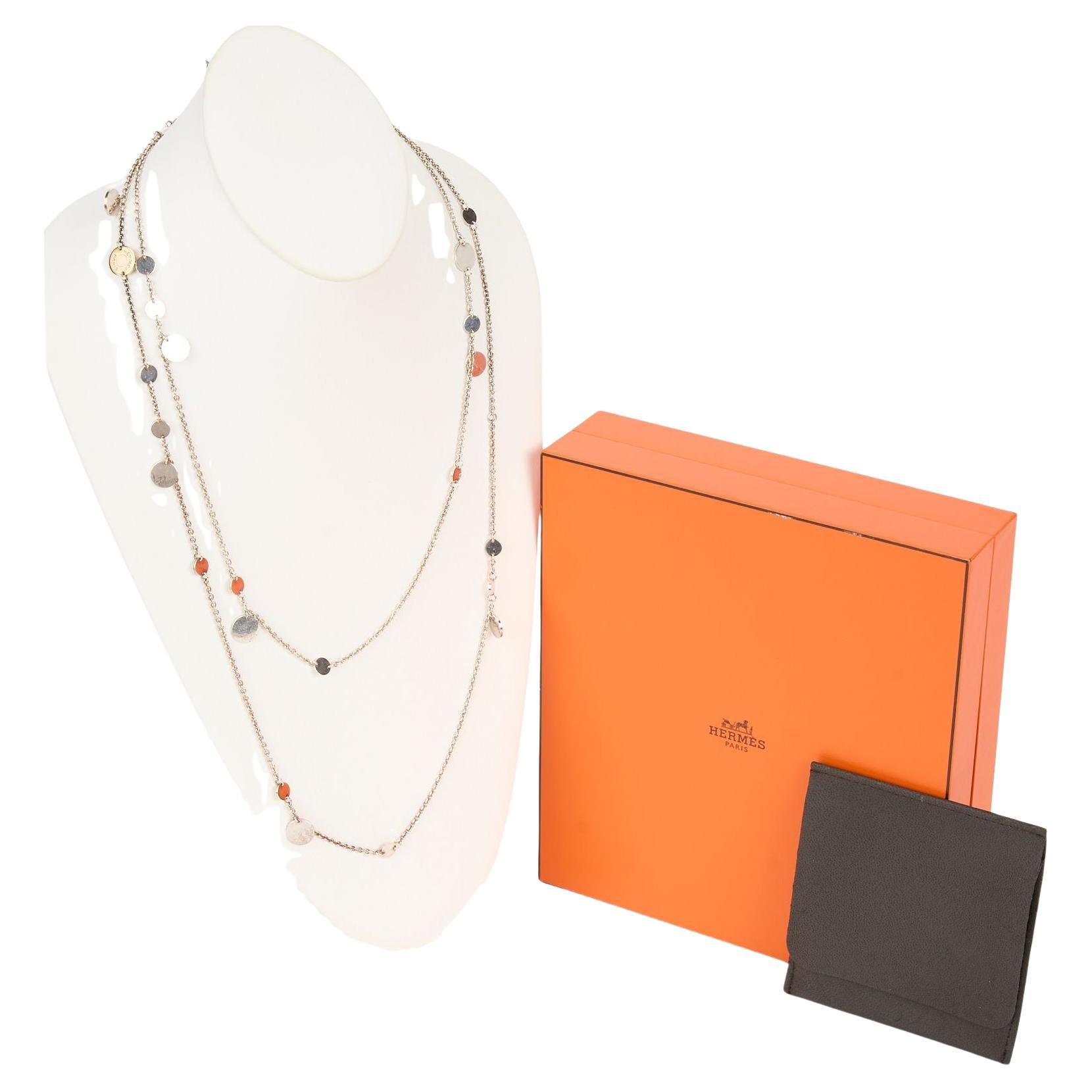 Hermès Silver & Rose Gold Long Necklace