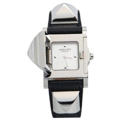Hermes Silver Stainless Steel Leather Medor W028322WW00 Montre-bracelet femme 23 mm