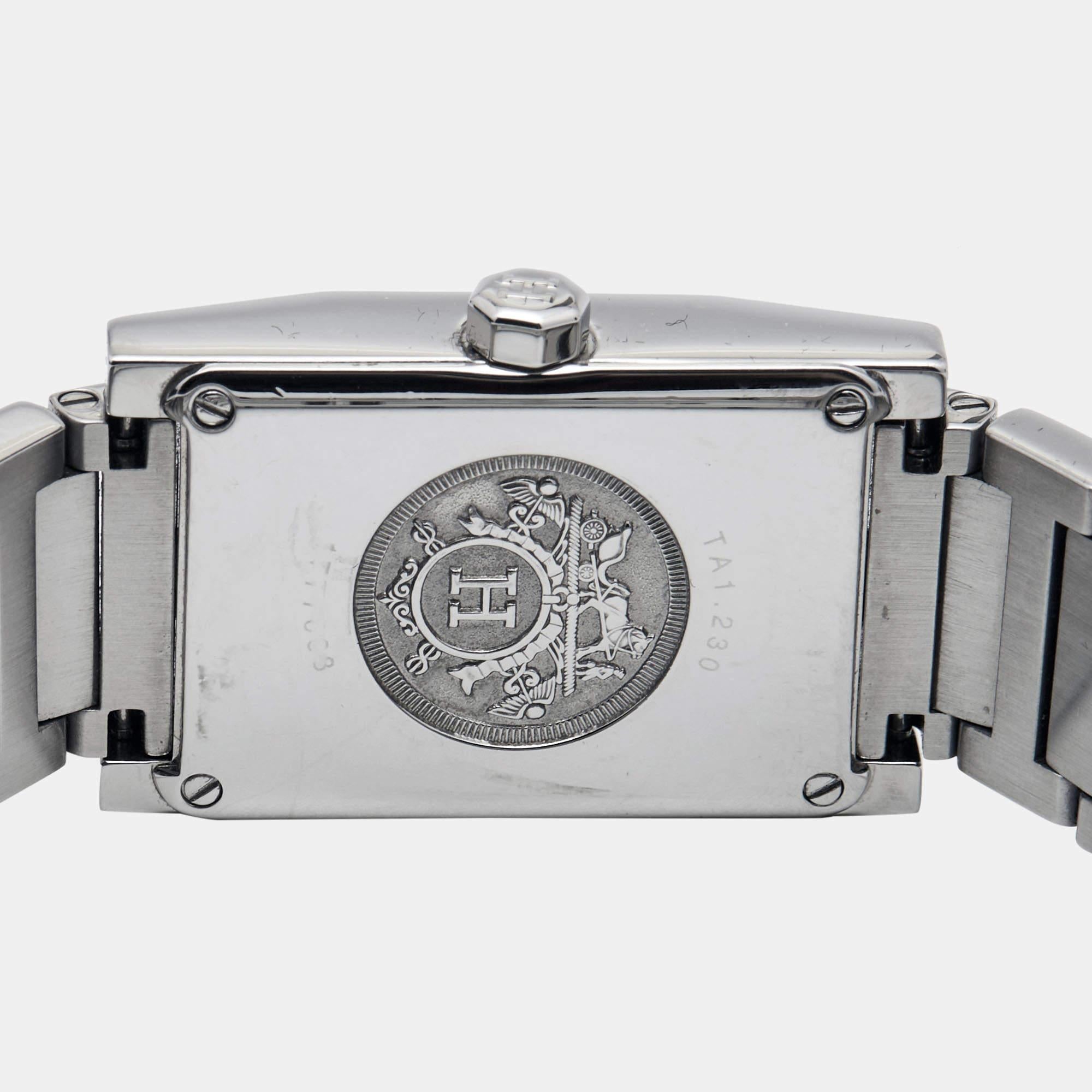 Hermes Silver Stainless Steel Tandem TA1.230 Quartz Women's Wristwatch 19 mm 1