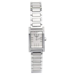 Hermes Silver Stainless Steel Tandem TA1.230 Quartz Women's Wristwatch 19 mm