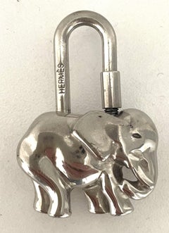 Hermes Silver Tone Elephant Cadena Charm Pendant Collectible Limited 1992