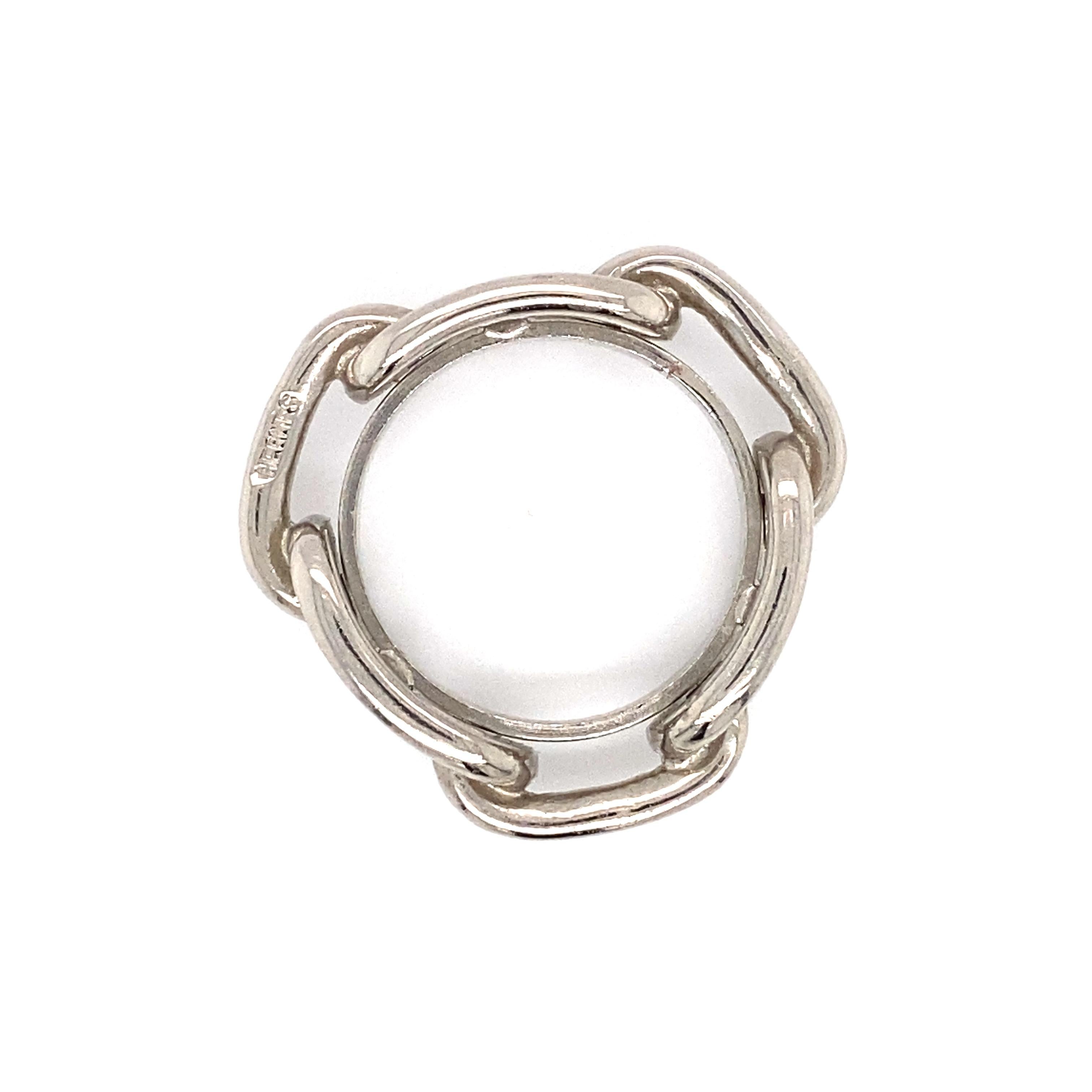 Hermès Silver Tone Horsebit Scarf Ring For Sale at 1stDibs scarf ring