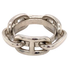 Hermès Silver Tone Horsebit Scarf Ring