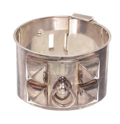 Hermes Silver-tone Medor Collier De Chien Bangle Bracelet