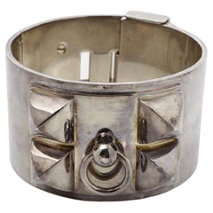 Hermes Silver-tone Medor Collier De Chien Bangle Bracelet