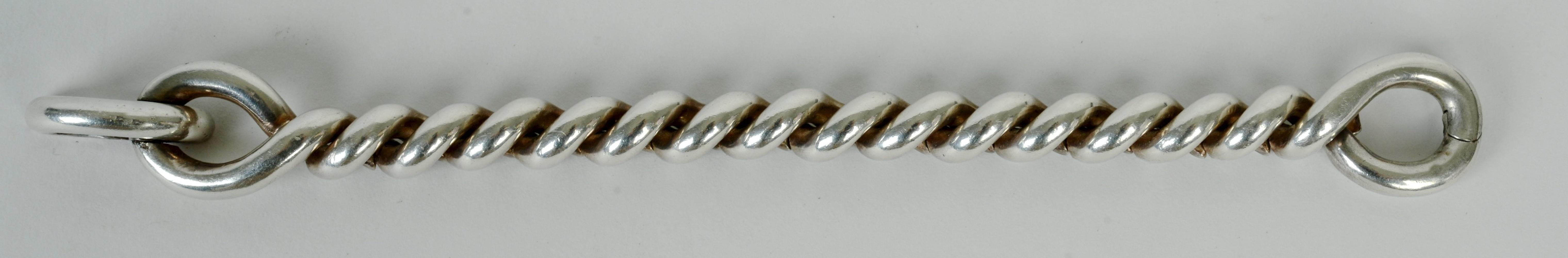 Women's or Men's Hermès Silver Torsades Bracelet, c1990