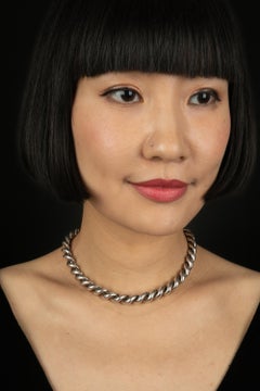 Hermès silver 'twisted' necklace