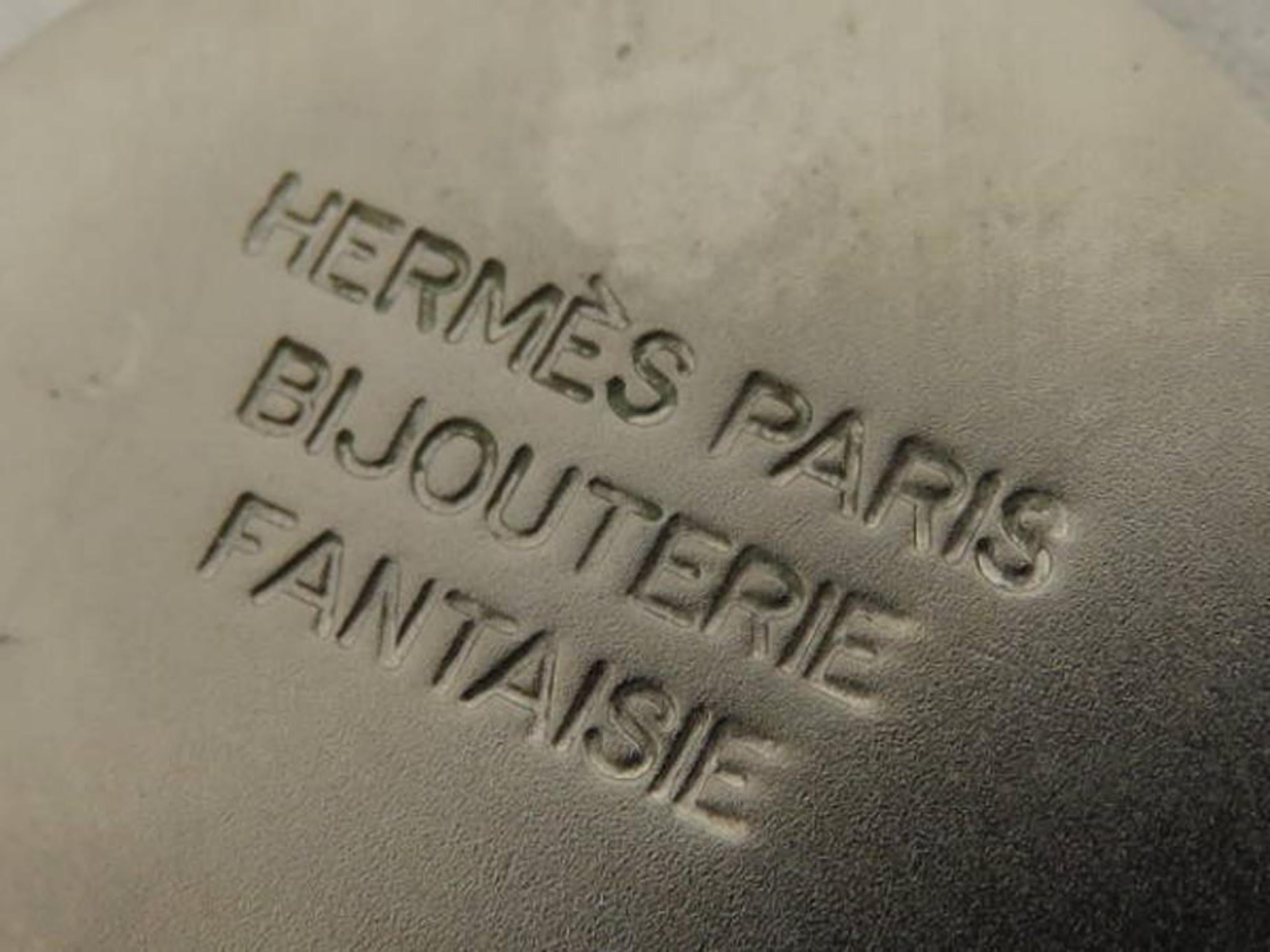 Hermès Silver X Gold H Logo Sellye Set ) 211559 Earrings For Sale 3