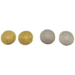 Hermès Silver X Gold H Logo Sellye Set ) 211559 Earrings