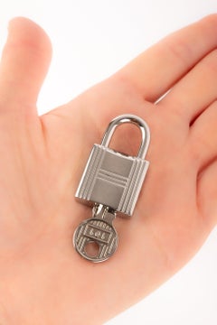 Hermès Silvery Padlock with Two Keys
