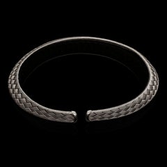 Hermes Simple Stylish 18ct White Gold Woven Torque Necklace, Circa 1990