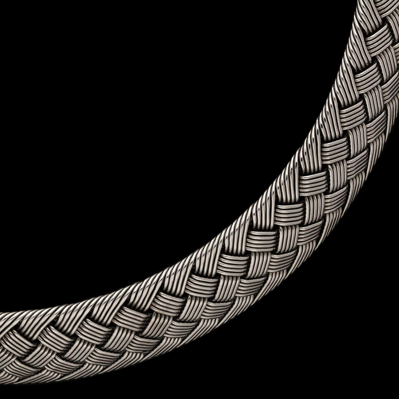 Hermes Collier Torque tissé en or blanc 18ct, Circa 1990 Excellent état - En vente à London, GB
