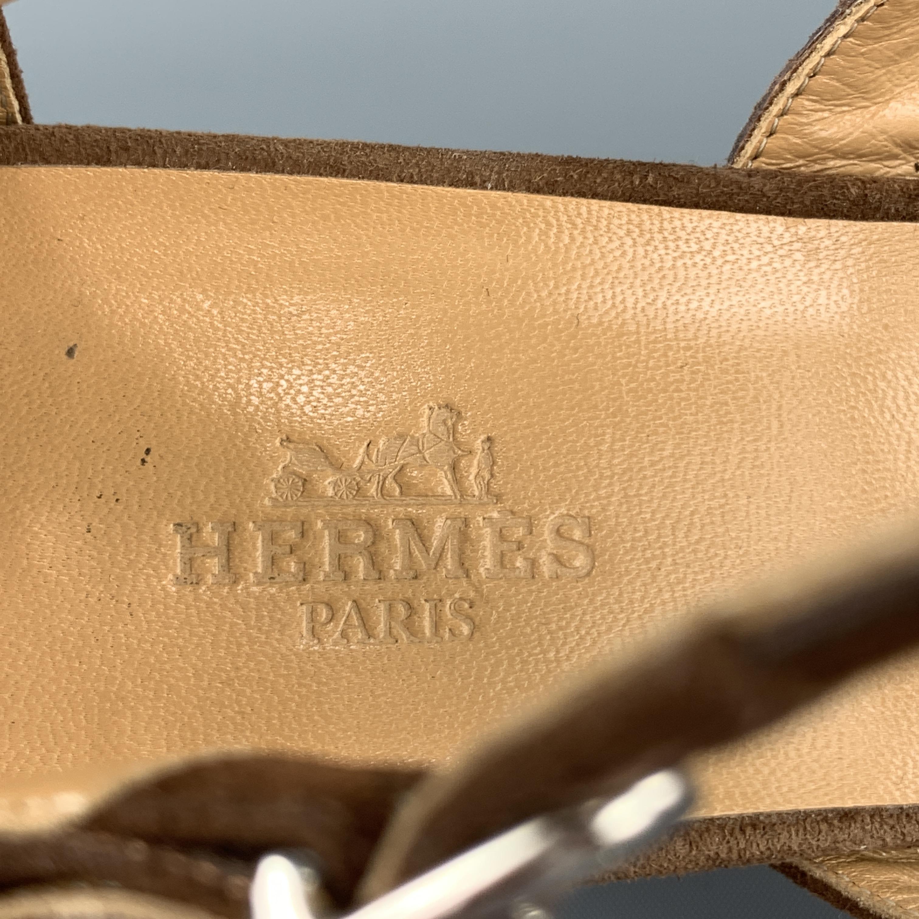 hermes brown heels