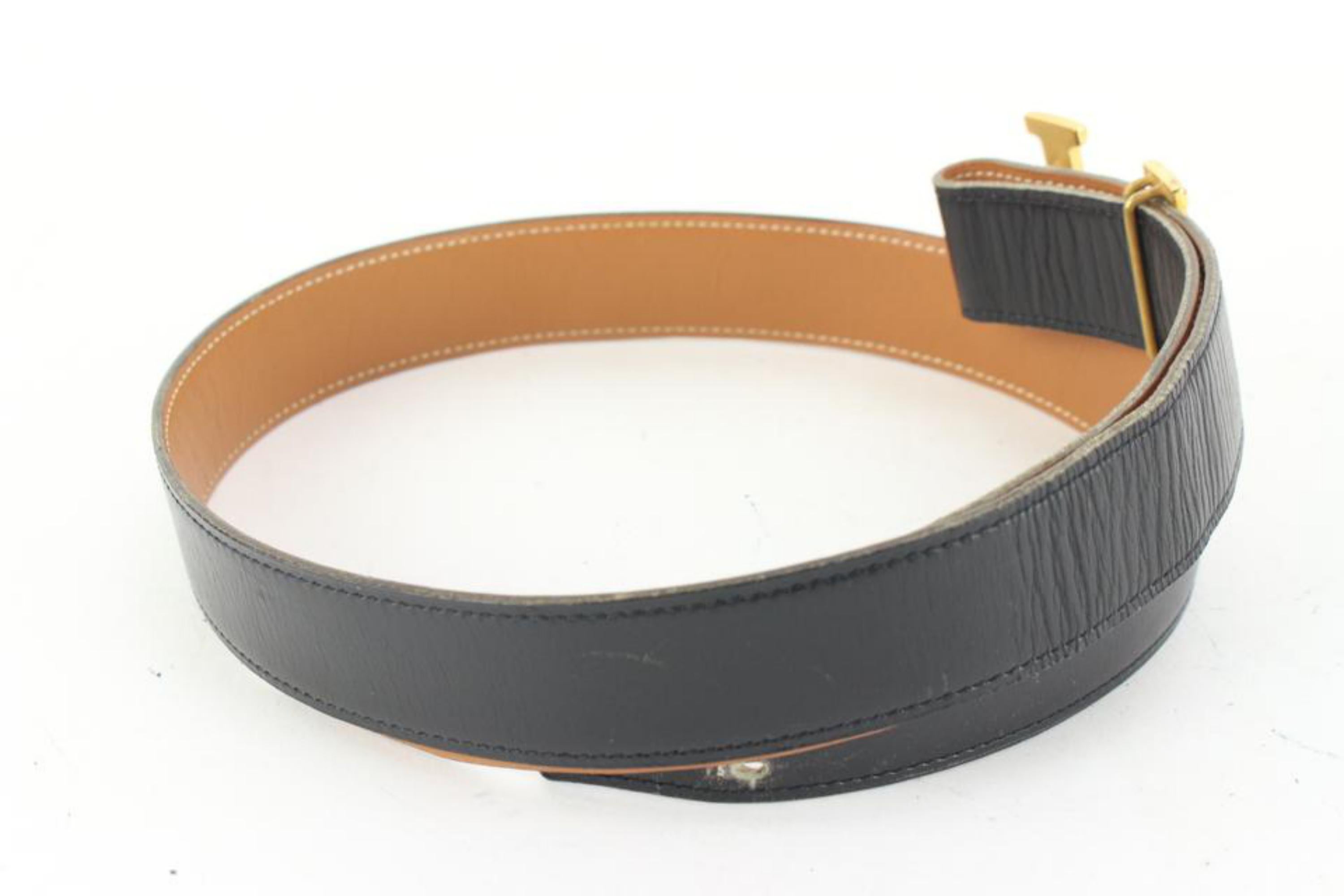 Kit ceinture logo H réversible 32mm Taille 100 Hermès Noir x Brown x Or 85he52s en vente 4
