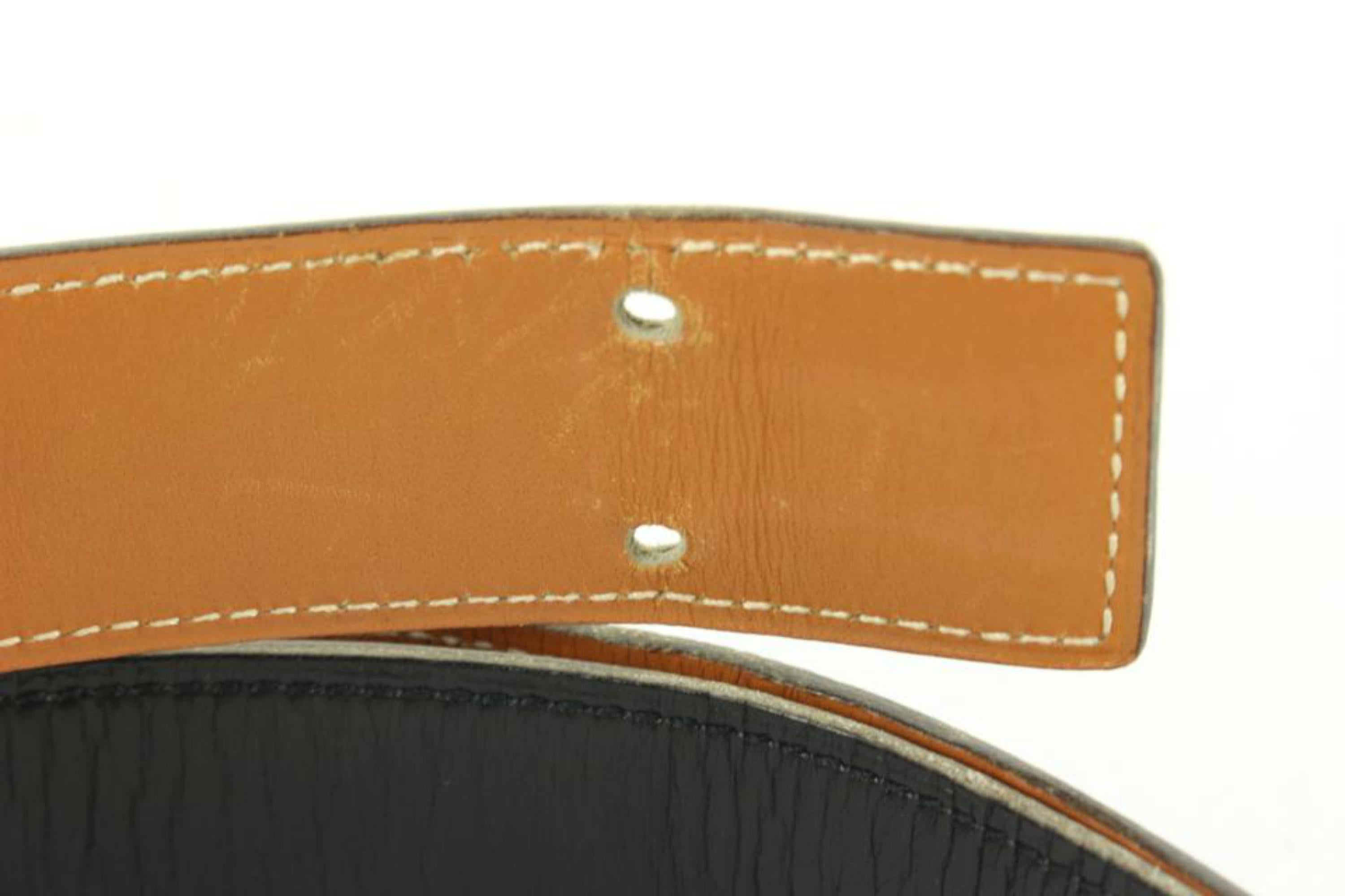 Kit ceinture logo H réversible 32mm Taille 100 Hermès Noir x Brown x Or 85he52s Bon état - En vente à Dix hills, NY