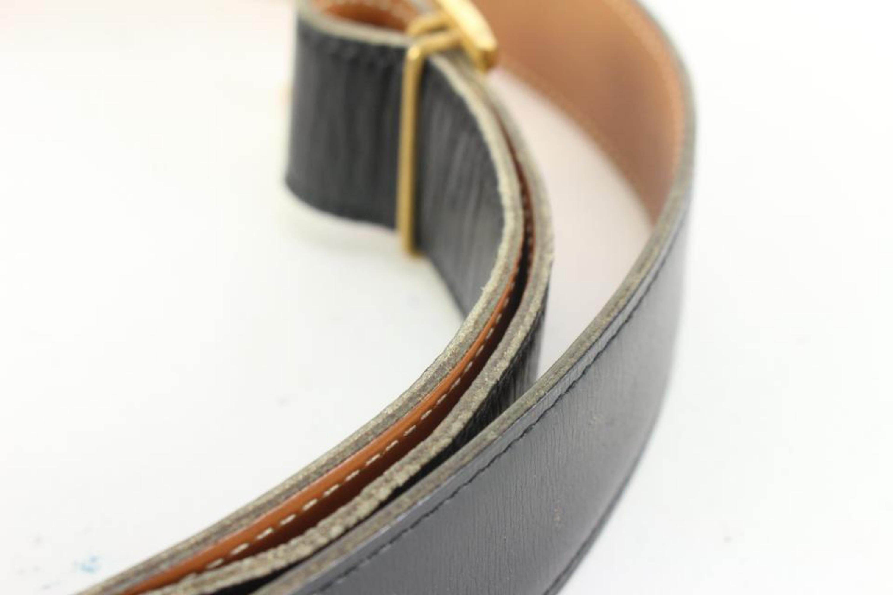 Hermès Size 100 Black x Brown x Gold 32mm Reversible H Logo Belt Kit 85he52s For Sale 2