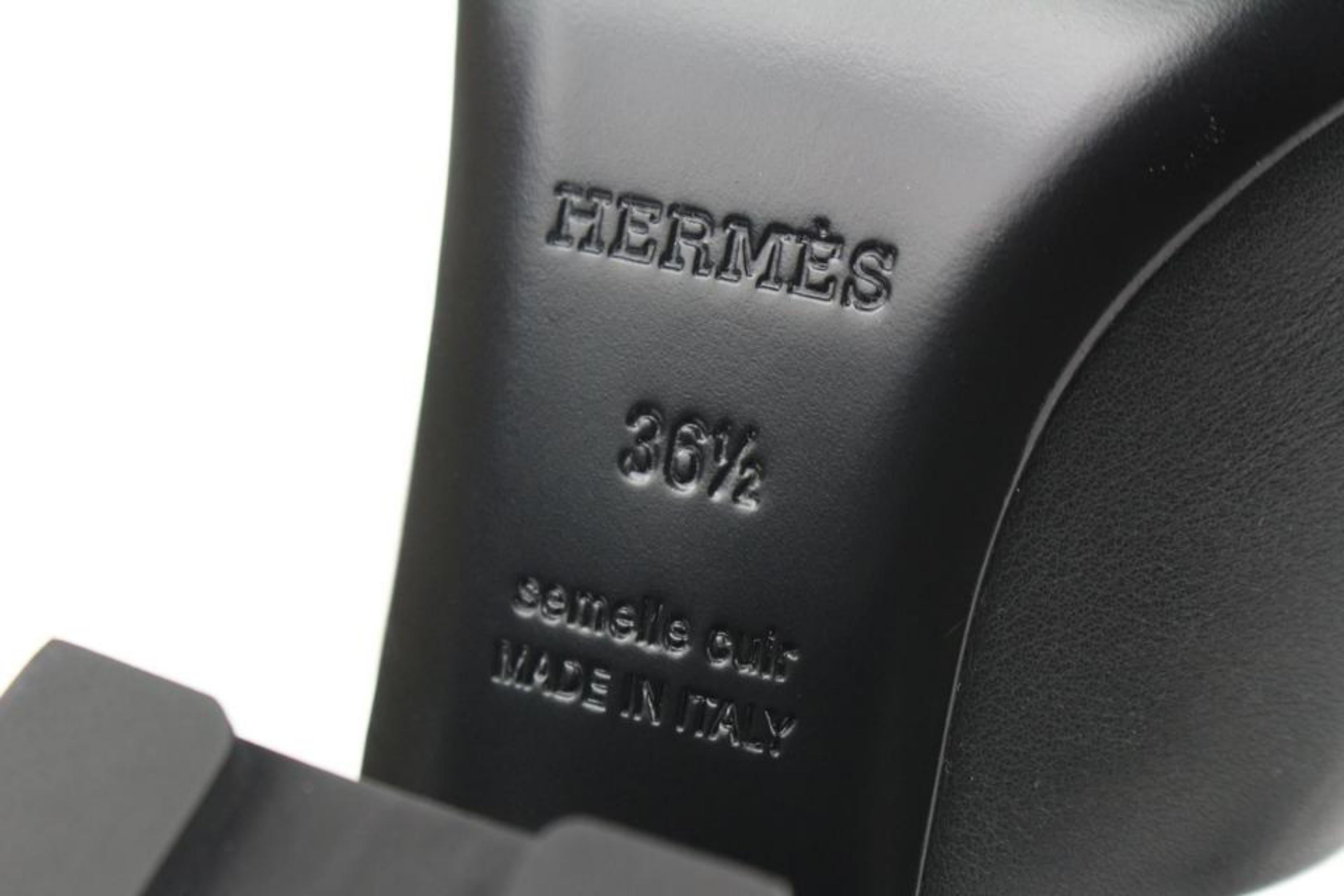 Gris Hermès Taille 36.5  Noir x Silver  Camilla Mules Femme 60 S126H54 en vente