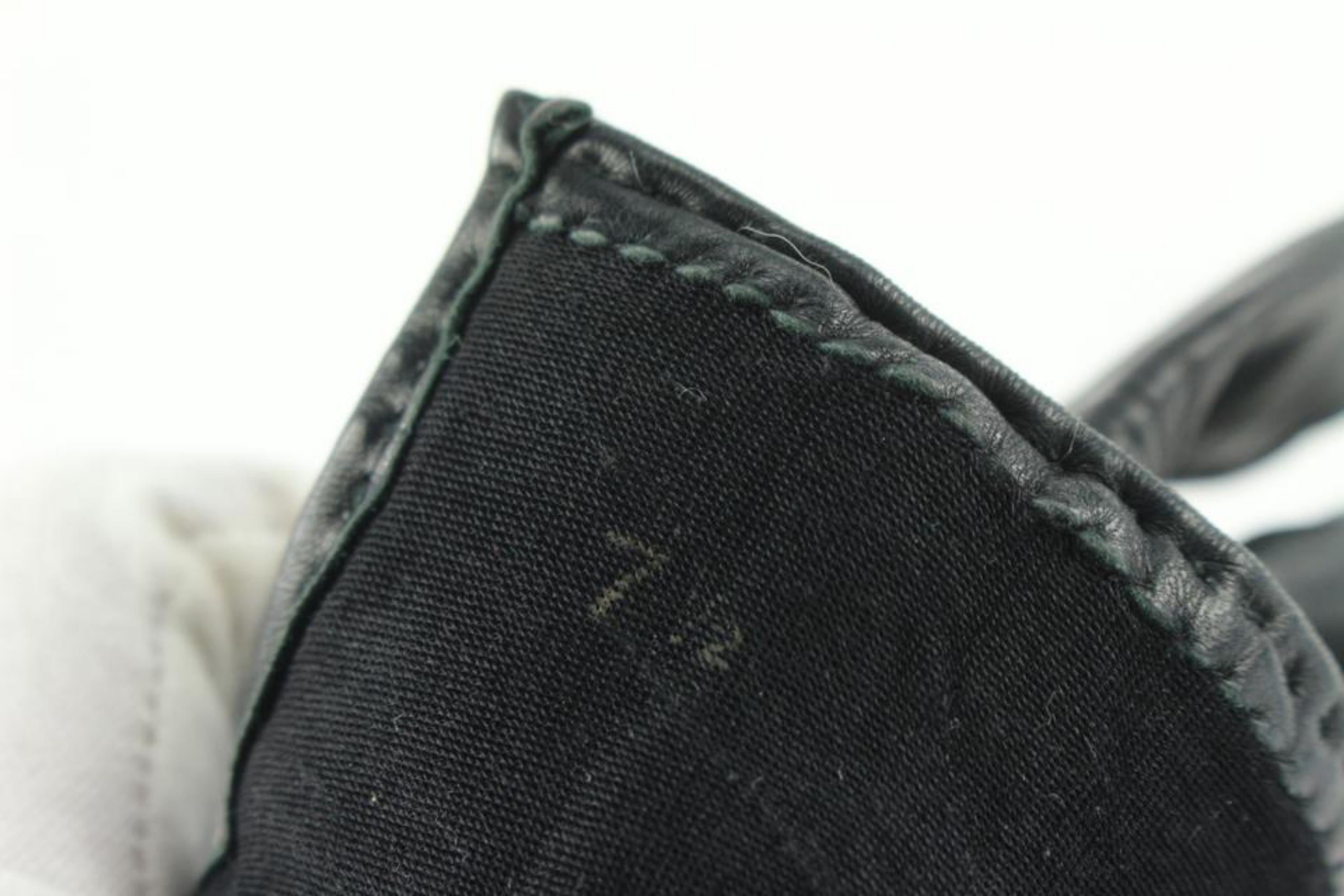 Hermès Size 7.5 Black Leather H Logo Medor Gloves 1230h43 5