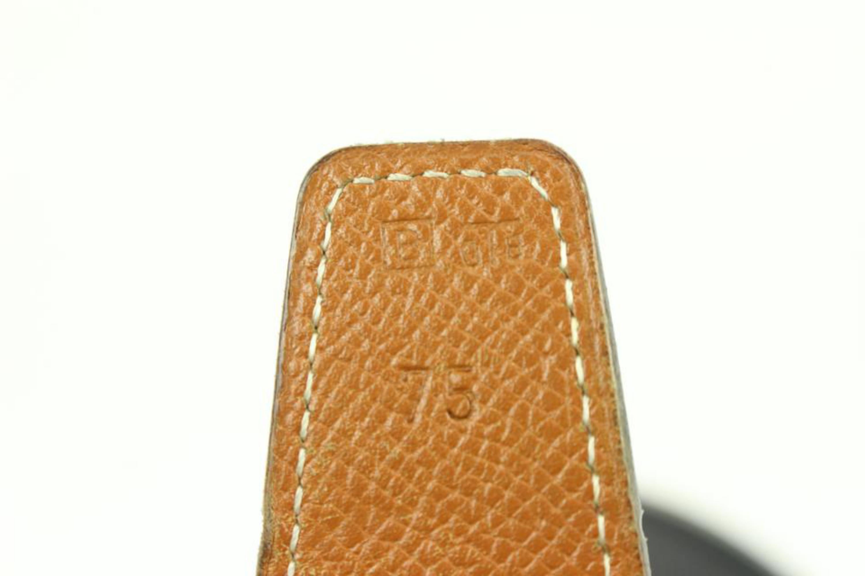Beige Hermès taille 75 Brown x Black 32mm Reversible H Logo Belt Kit 73h418s en vente