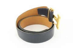 Hermès Size 85 Black x Brown x Gold 32mm Reversible H Logo Belt Kit 84h52s
