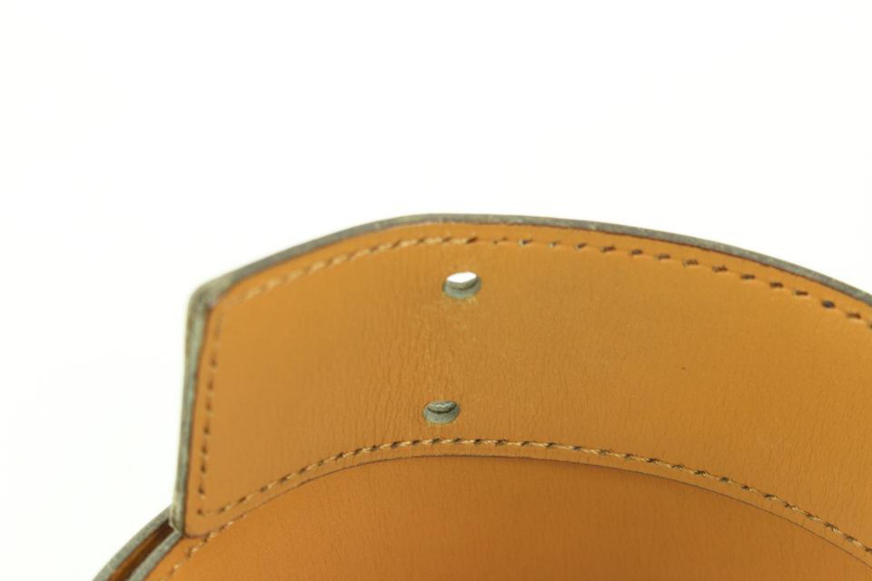 Gris Hermès Taille 85 Noir x Marron x Or 32mm réversible H Logo Belt Kit 84h52s en vente